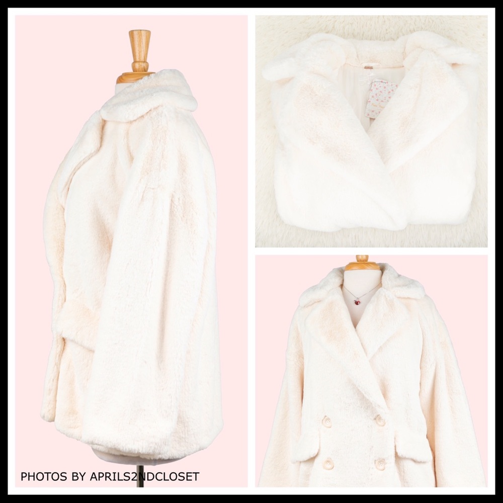 FREE PEOPLE BOHO TEDDY COAT FAUX FUR JACKET A3C - Picture 10 of 16